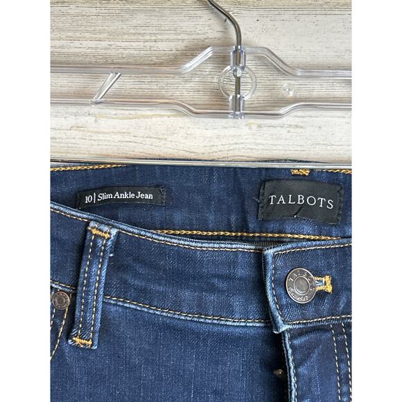Talbots women's 10 slim ankle blue jean denim dark wash new with tag casual pant - Picture 7 of 8